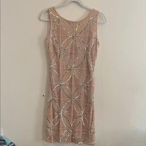 Pisarro Nights Beaded Dress‎ 4 Pink Blush Flapper Costume Gatsby Event Cocktail